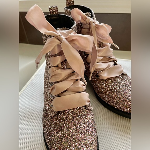 Sparkly Prom/wedding old rose glitter boots - Picture 5 of 5